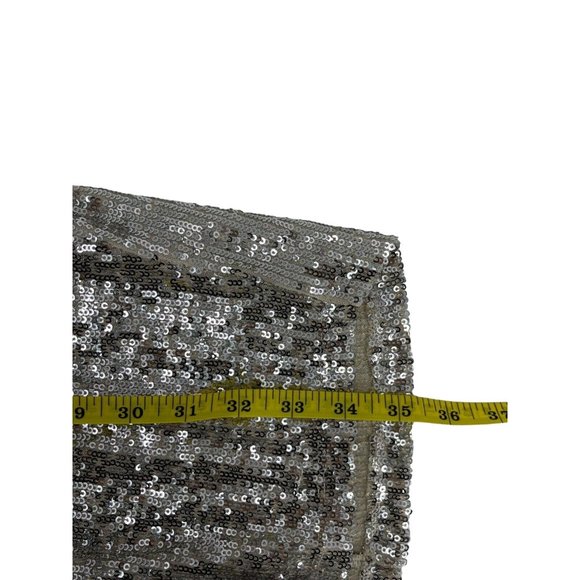 NWT Express Women's Long Sleeve Silver Sequin V Neck Cocktail Party Dress XS - Picture 15 of 15